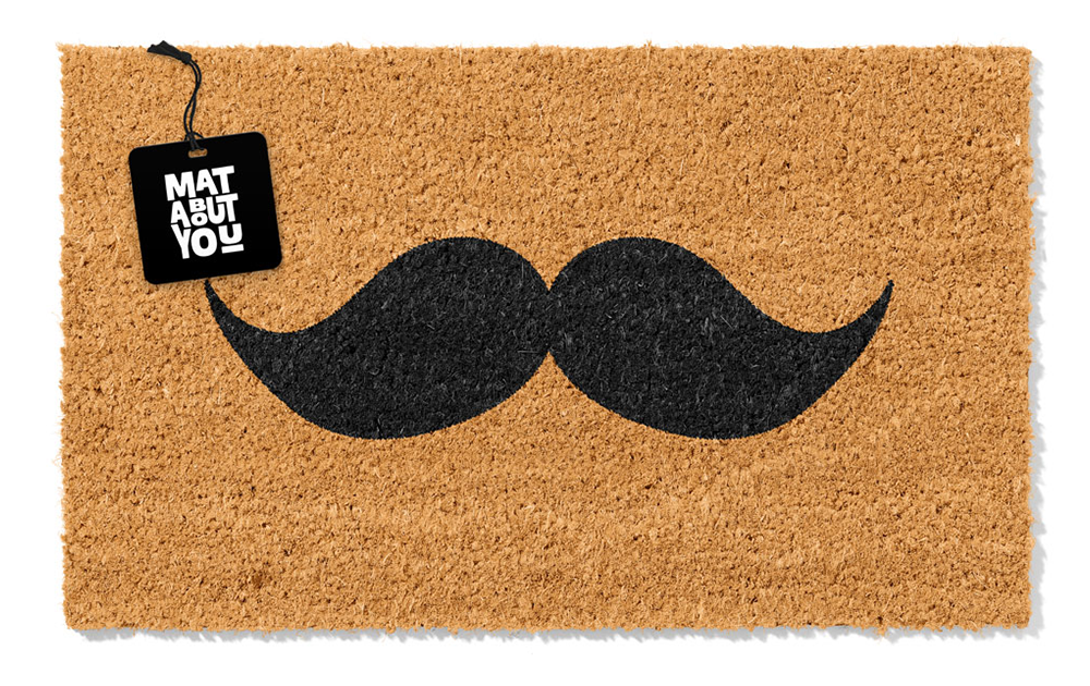 Moustache Doormat – Natural Coir