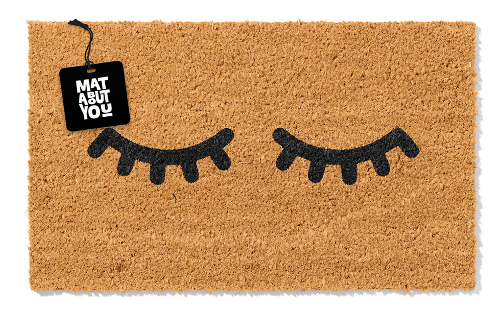Sleeping Eyes Coir Doormat – Cute Eyelash Design