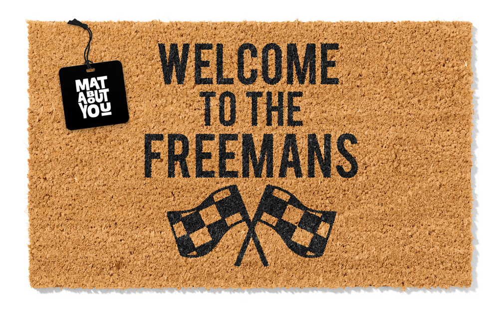 Personalised Doormat – Racing Flag Welcome