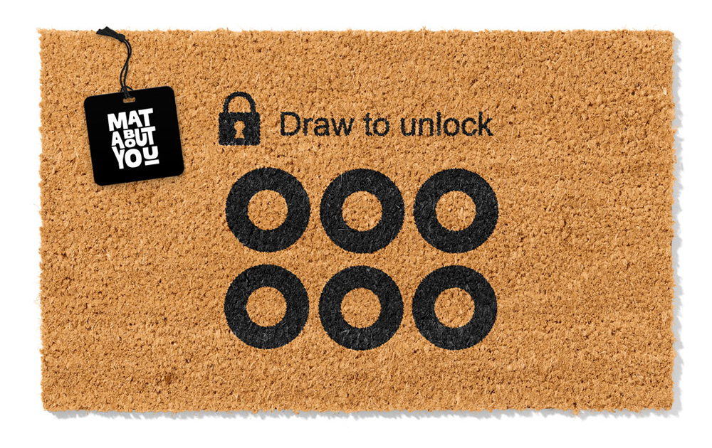 Draw to Unlock Doormat – Funny Tech Geek Welcome Mat