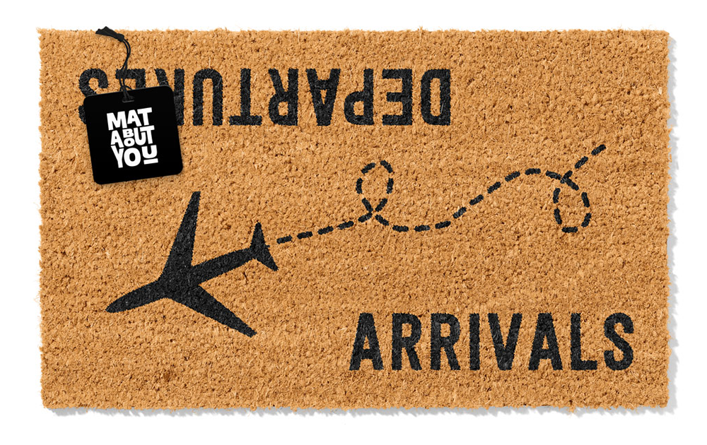 Arrivals & Departures Doormat – Funny Travel Door Mat