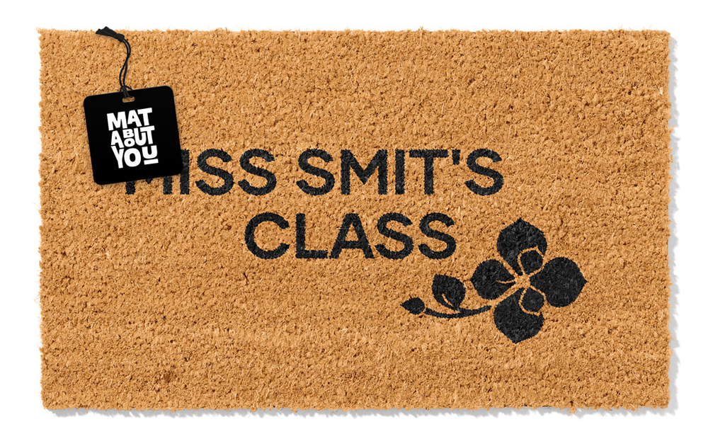 Personalised Doormat – Floral Welcome Name