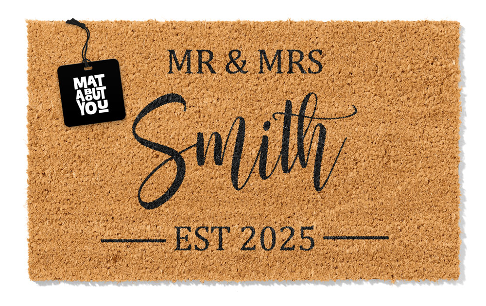 Personalised Doormat – Mr & Mrs Surname Est. Year