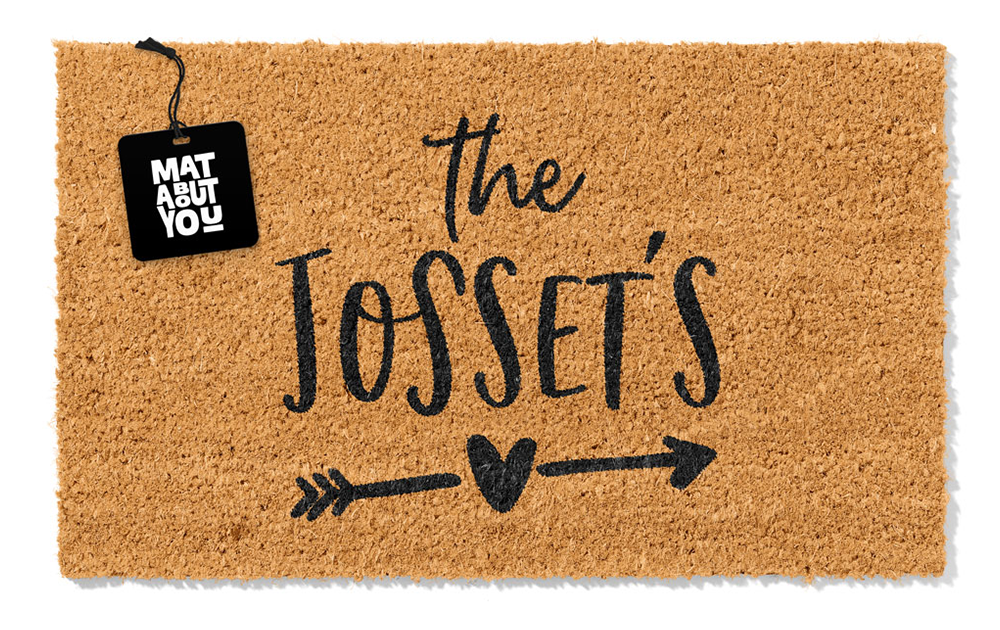 Personalised Doormat – Heart Arrow Design