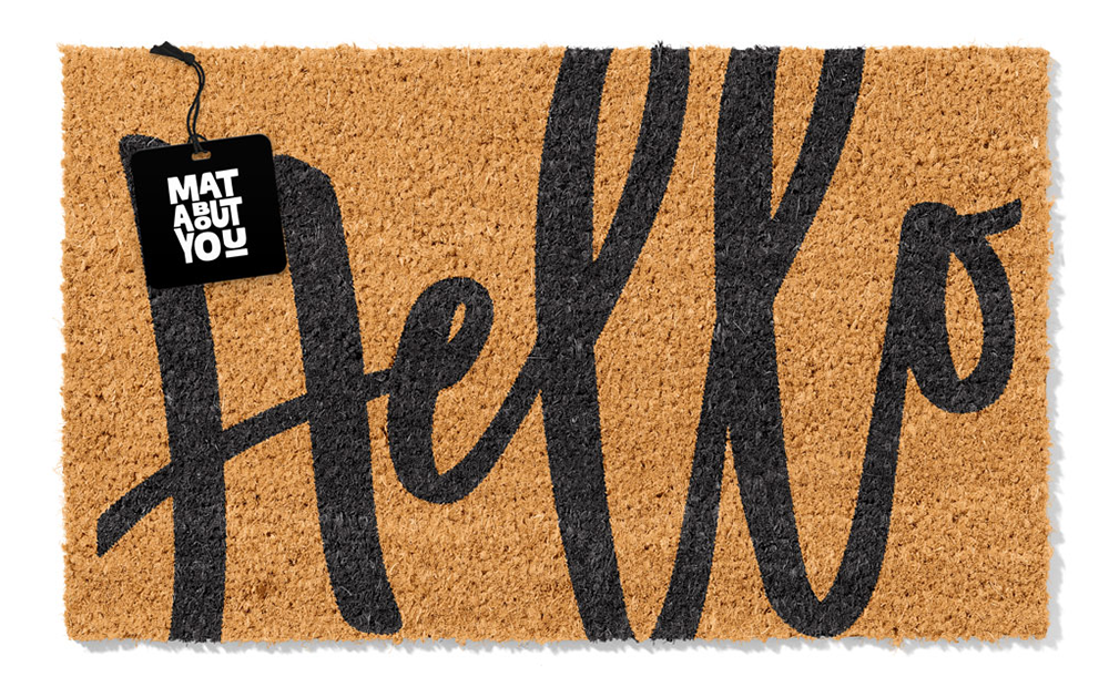 Hello Script Doormat – Classic Welcome Coir Mat