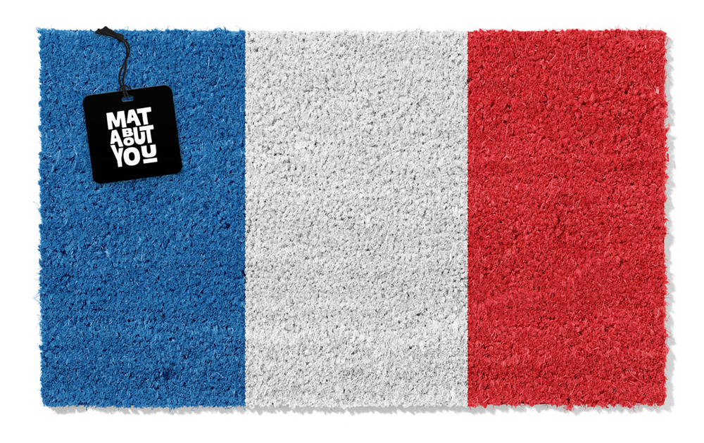 French Flag Doormat – Bonjour Welcome Mat