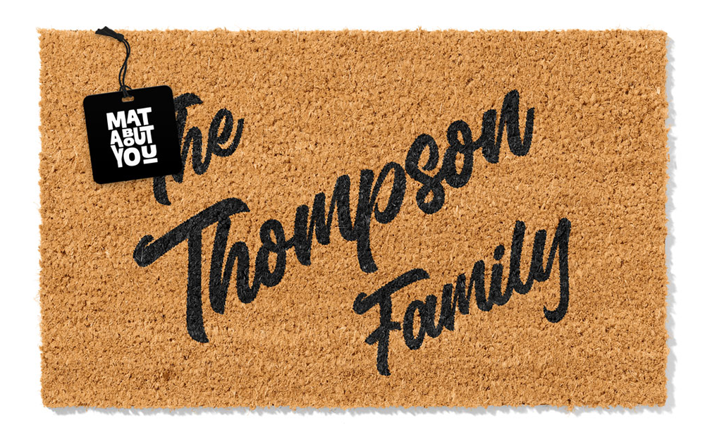 Personalised Doormat – The Thompson Family Script Style