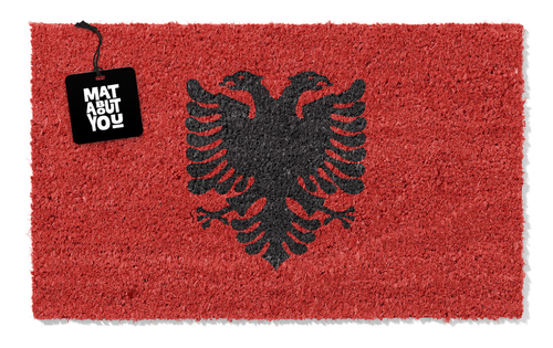 Albania Flag Doormat – Red Coir Mat with Double-Headed Eagle