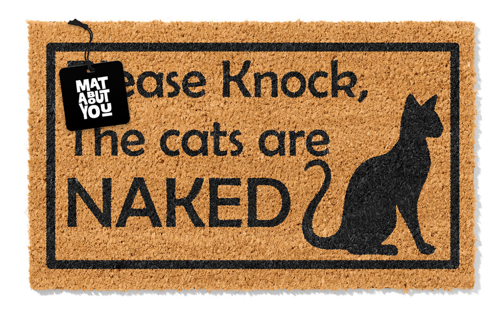 Naked Cats Doormat – Funny Coir Mat for Cat Homes