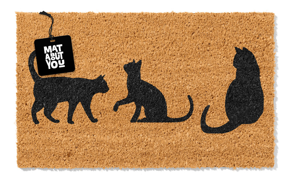 Cat Silhouettes Doormat – Coir Mat for Cat Lovers