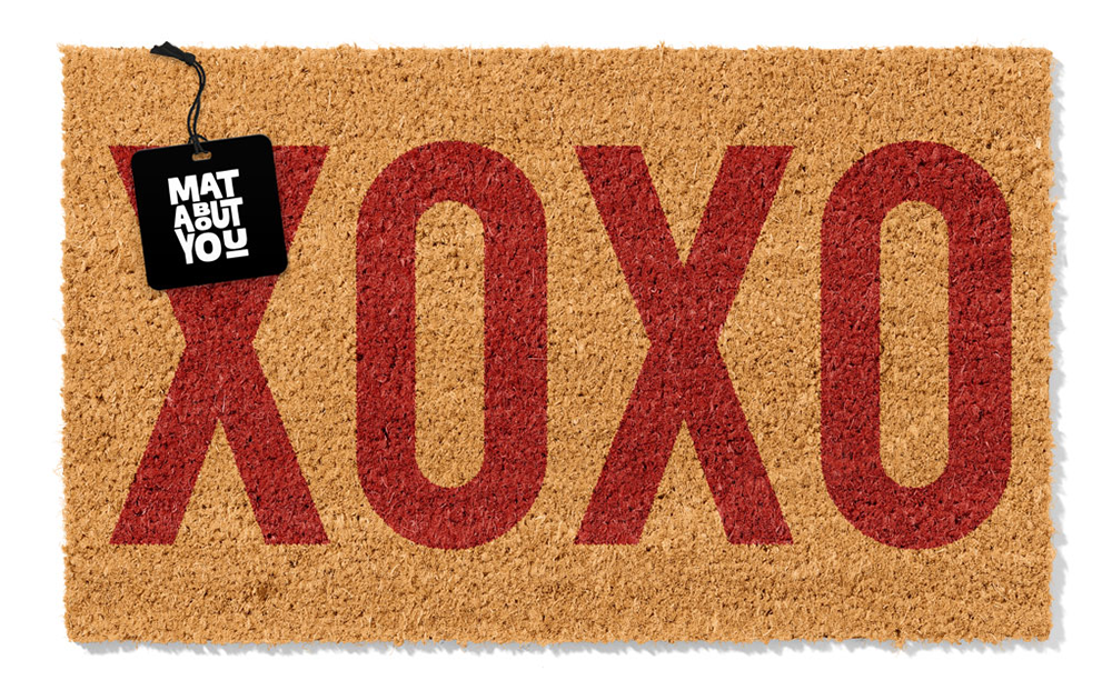 XOXO Red Doormat – Hugs and Kisses Coir Mat