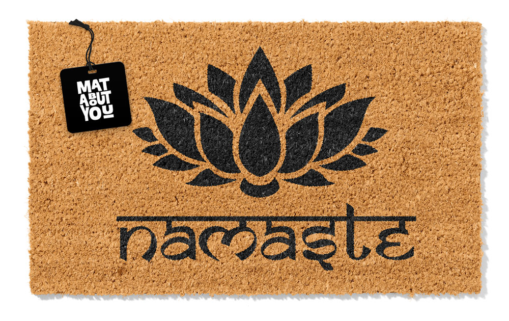 Namaste Doormat – Lotus Flower Yoga Inspired Coir Mat